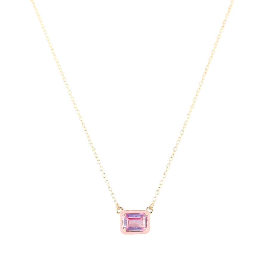 Jewelry Alison Lou | Rectangle Cocktail Necklace Pink