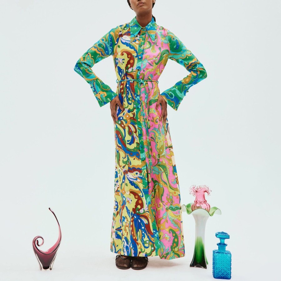 Clothing Alemais | Yvette Maxi Shirtdress Multi