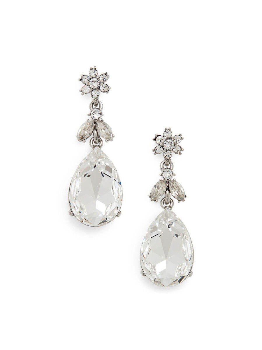 Jewelry Oscar de la Renta | Classic Teardrop Earrings Crystal