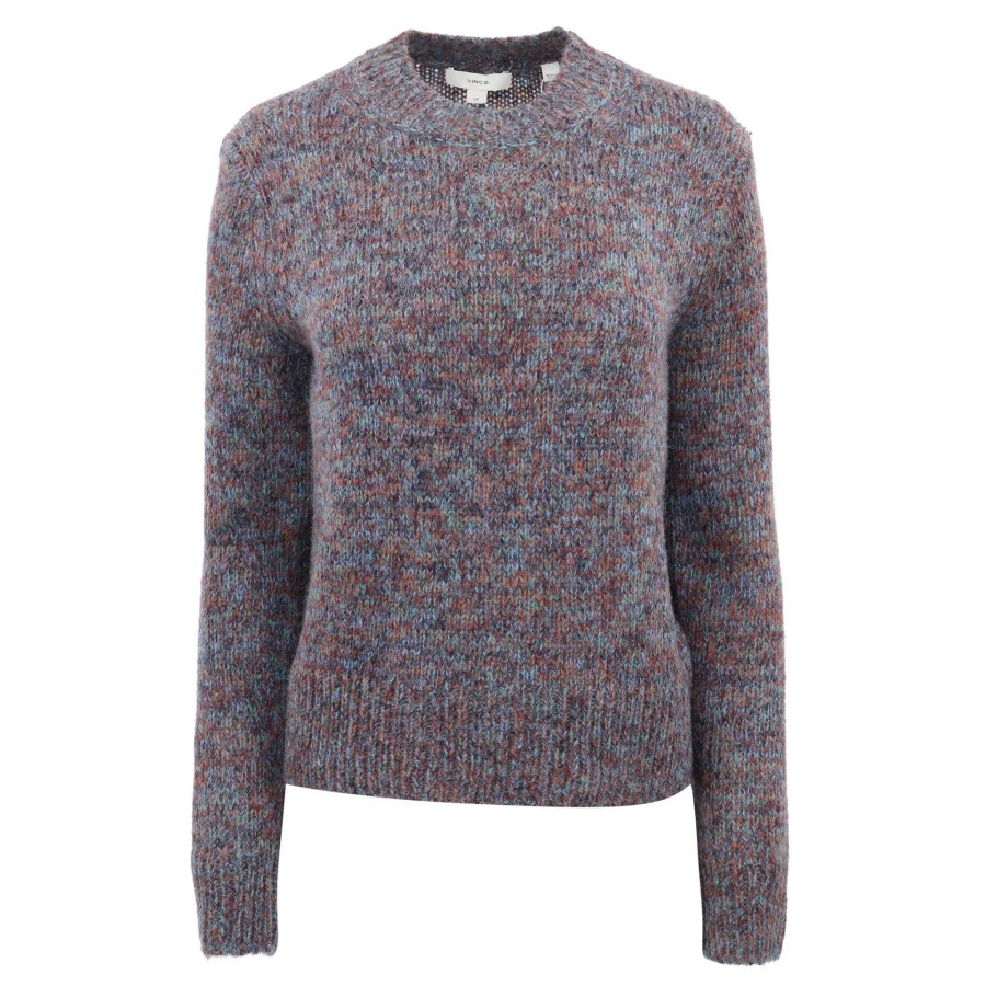 Clothing Vince | Marled Crew Neck Sweater Rust/Teal Stone Combo