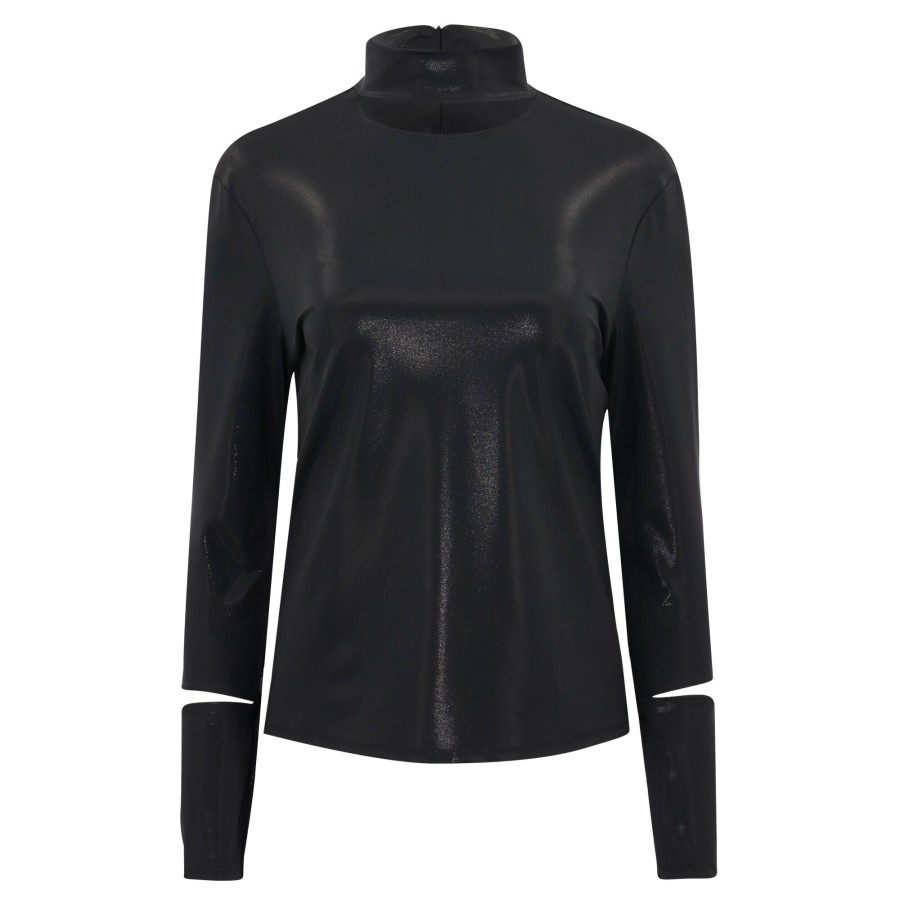 Clothing KZ_K Studio | Catarina Slash Neck Top Noir
