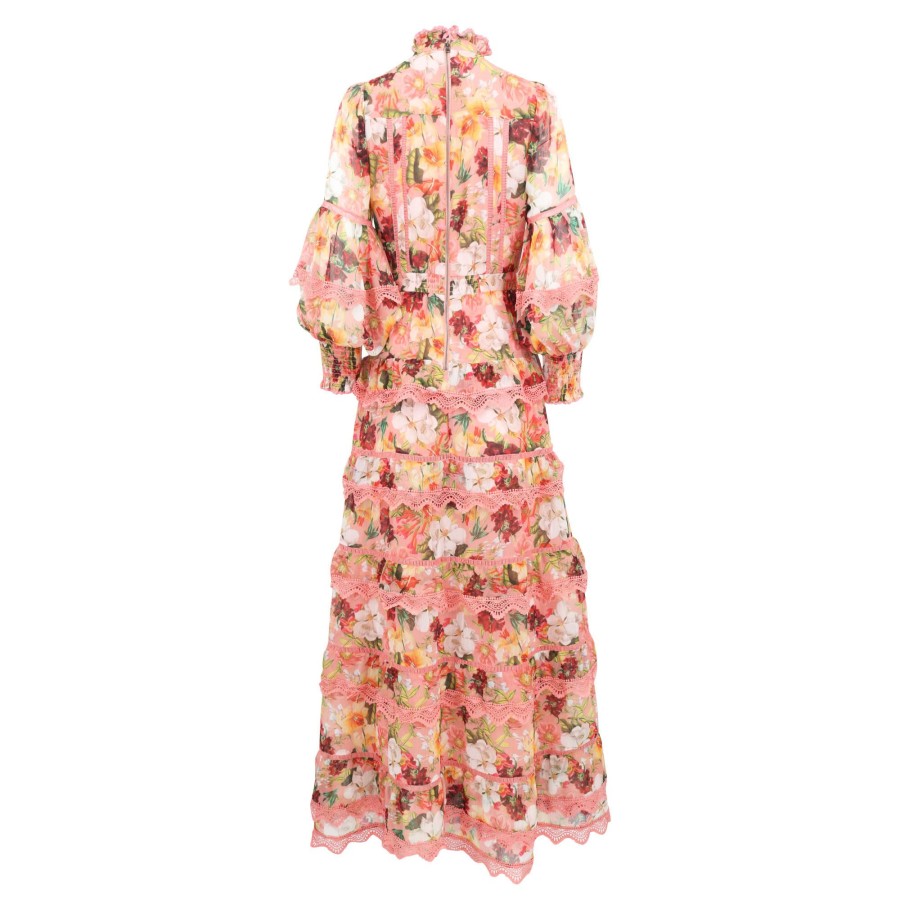 Clothing Alice + Olivia | Brooke Button Front Tiered Maxi Dress Juniper Floral Rose