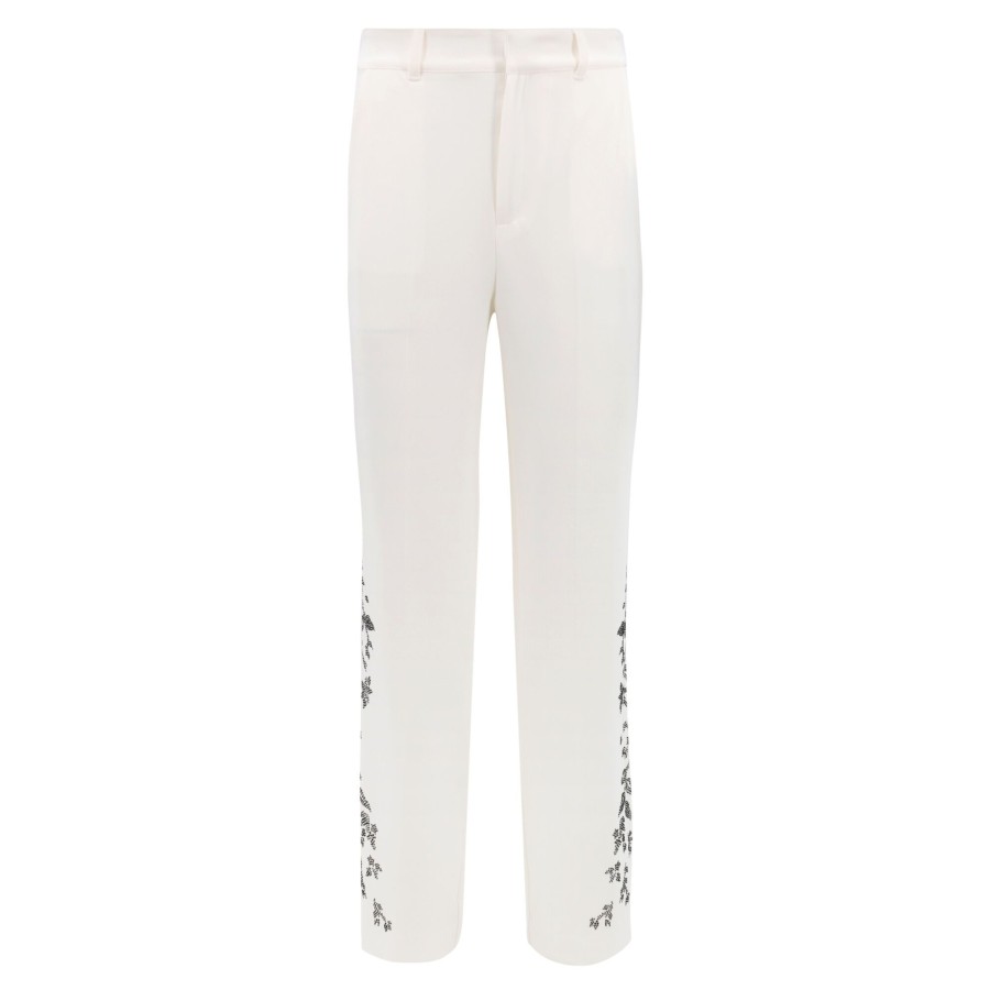 Clothing Cinq à Sept | Collins Heatset Lilac Vine Straight-Leg Pant Ivory