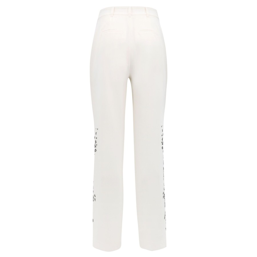 Clothing Cinq à Sept | Collins Heatset Lilac Vine Straight-Leg Pant Ivory