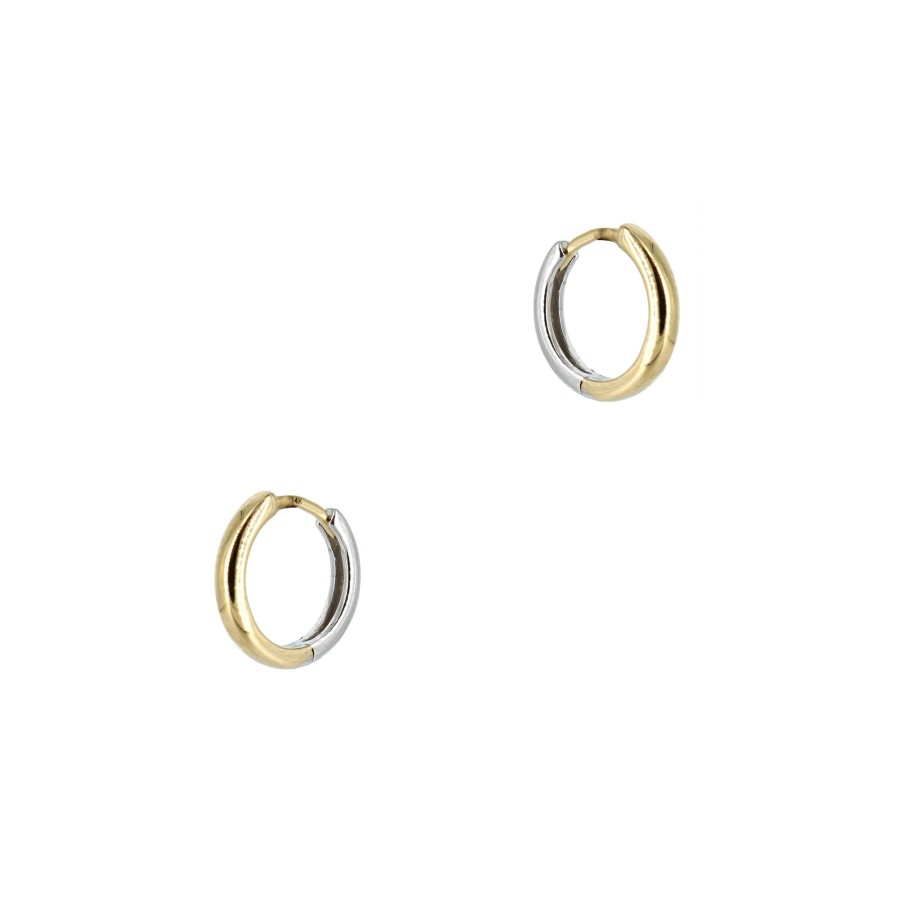 Jewelry Cindy Ensor | Reversible Huggies Yellow Gold/White Gold