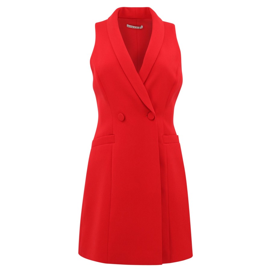 Clothing Alice + Olivia | Lotoya Sleeveless Blazer Mini Dress Perfect Ruby