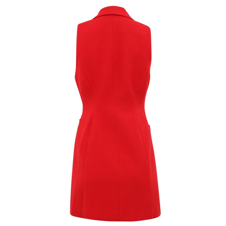 Clothing Alice + Olivia | Lotoya Sleeveless Blazer Mini Dress Perfect Ruby