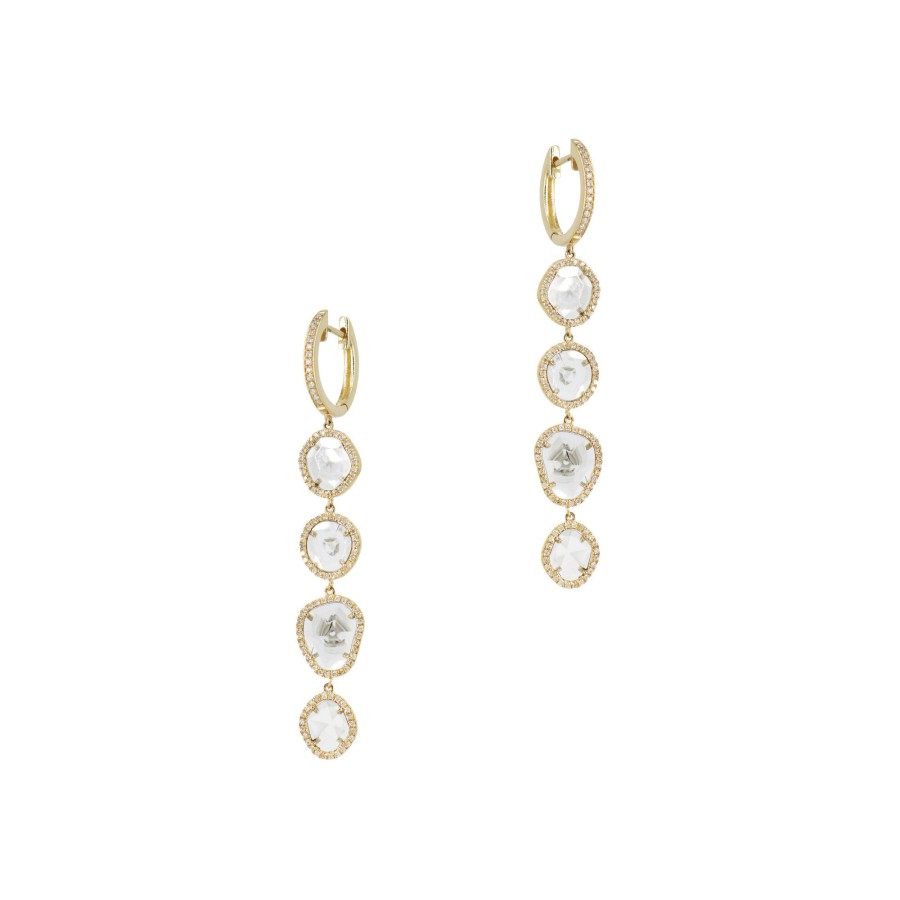 Jewelry Cindy Ensor | Four Sliced Diamond Earrings Gold