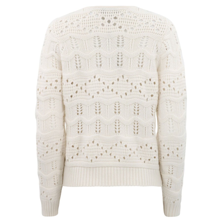 Clothing Sea | Cole Cable Knit Long Sleeve Cu White