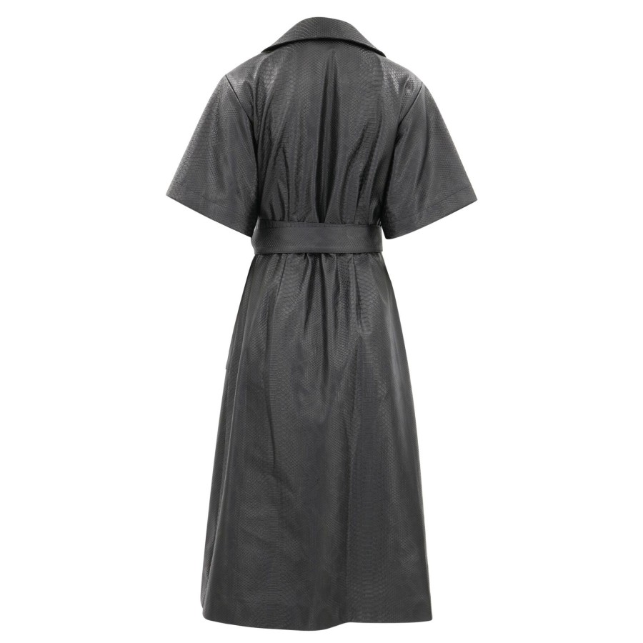 Clothing Sea | Vilma Short Sleeve Wrap Dress Black