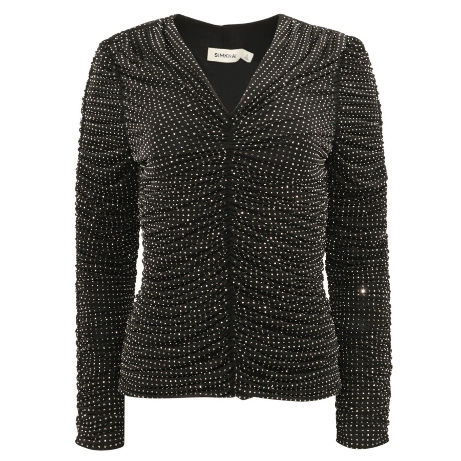 Clothing Simkhai | Haydon Studded V-Neck Top Black
