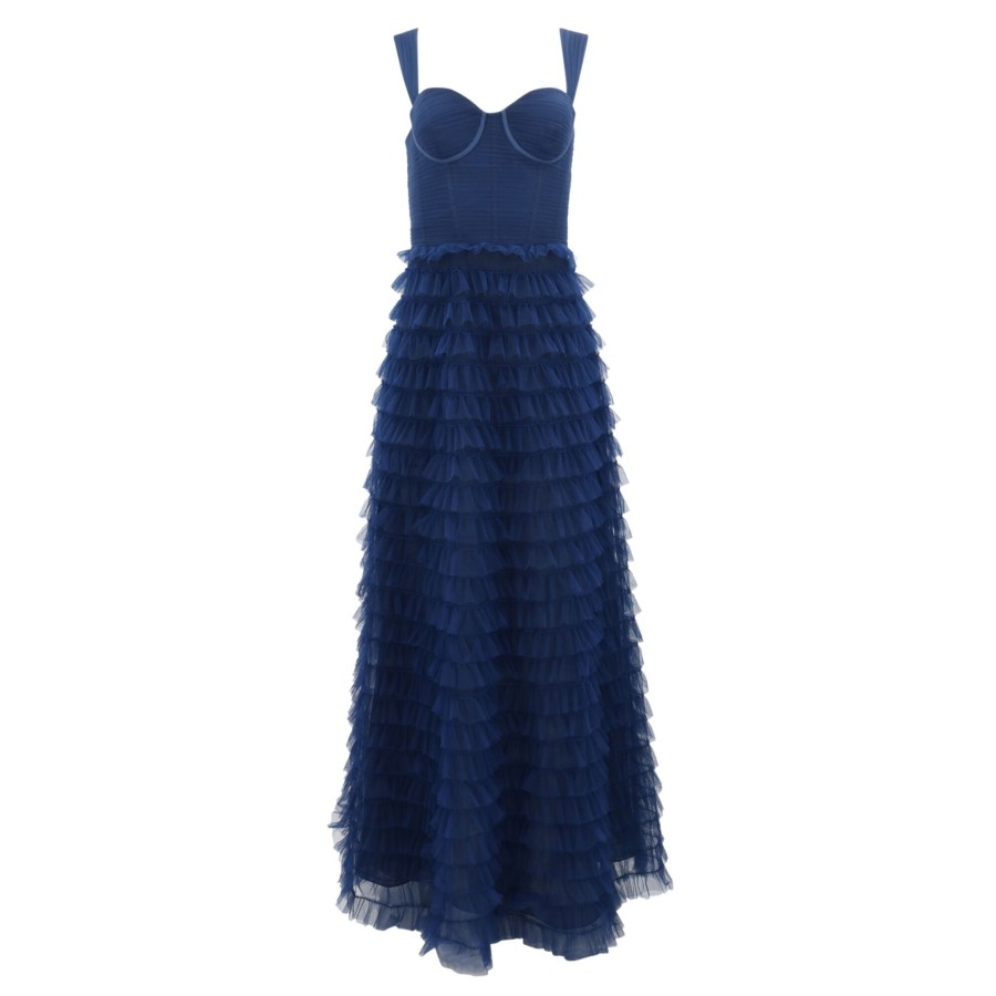 Clothing Zac Posen | Full Ruffle Gown Midnight