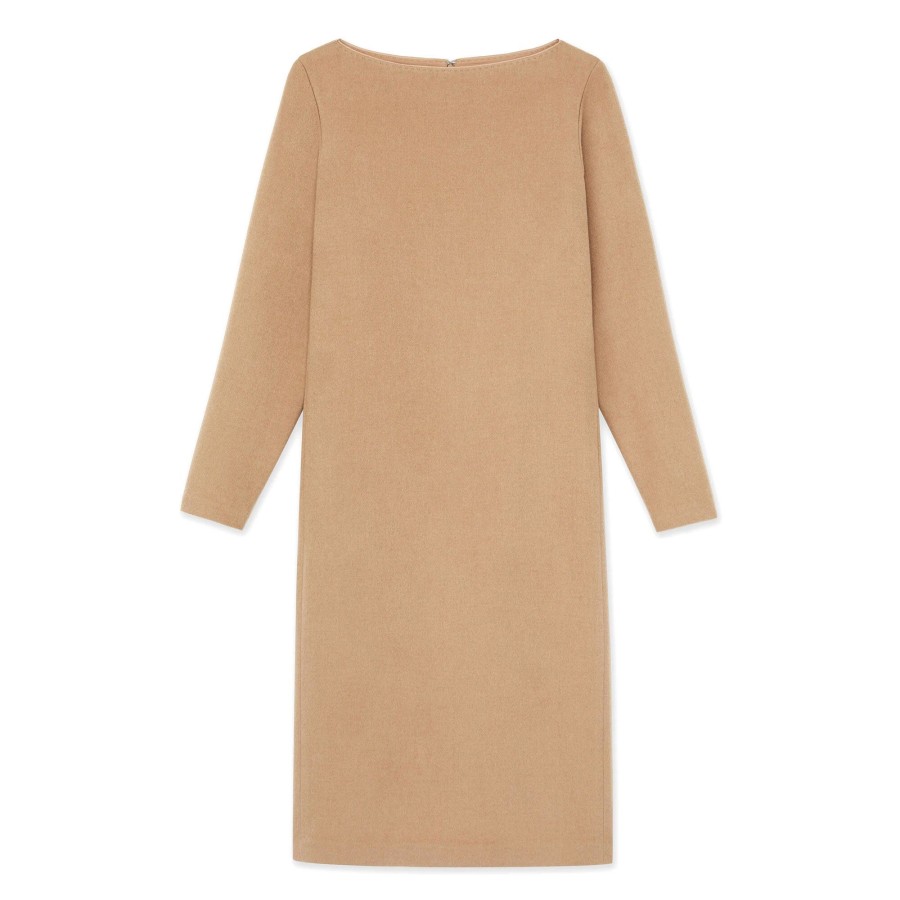 Clothing Lafayette 148 New York | Bateau Neck Dress Natural