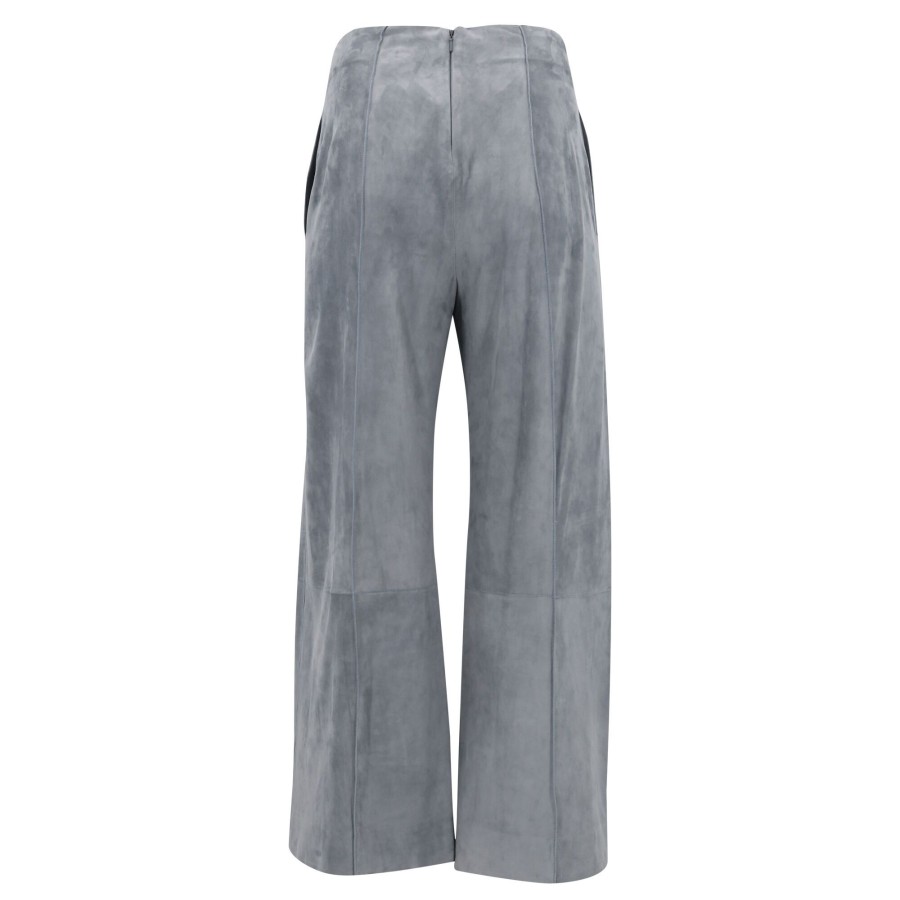 Clothing KZ_K Studio | La Vide Suede Pintuck Pant Stone Blue