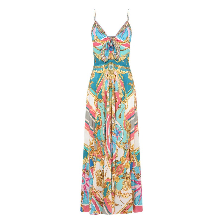 Clothing Camilla | Long Dress With Tie Front Sail Away With Me