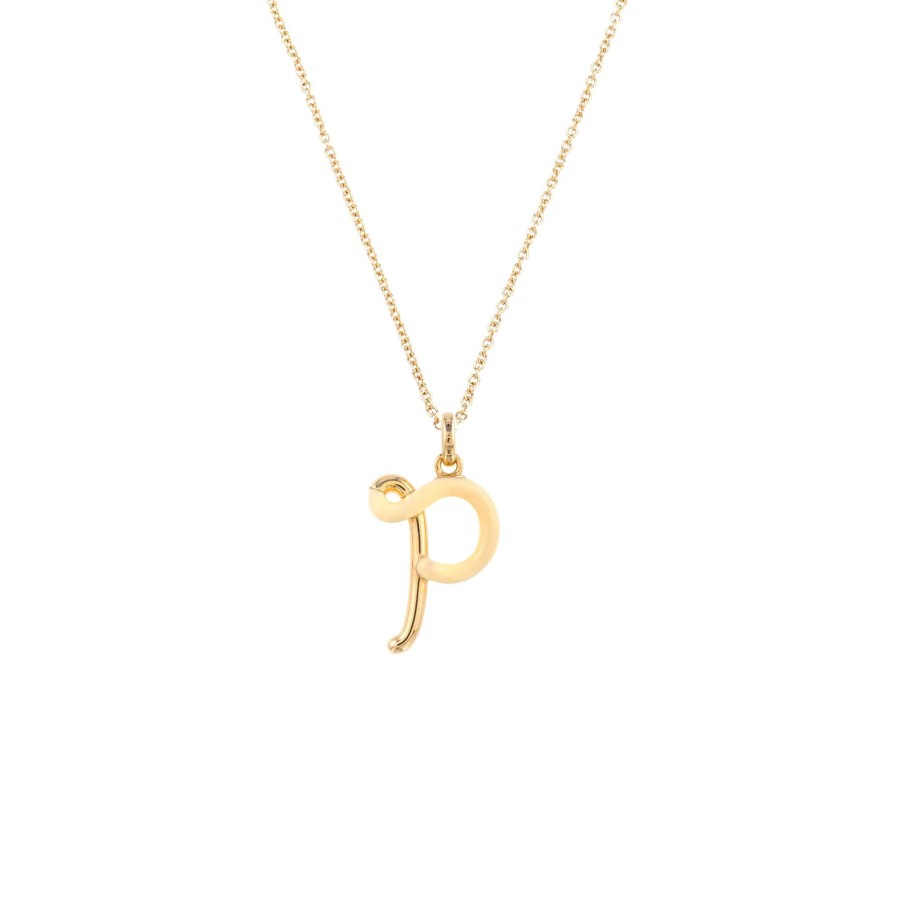 Jewelry Bea Bongiasca | Letter P Charm Necklace Panna