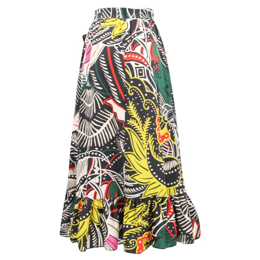 Clothing Figue | Samira Cascading Ruffle Skirt Multi Black