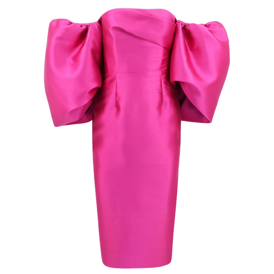 Clothing Solace London | Marcia Midi Dress Fuchsia