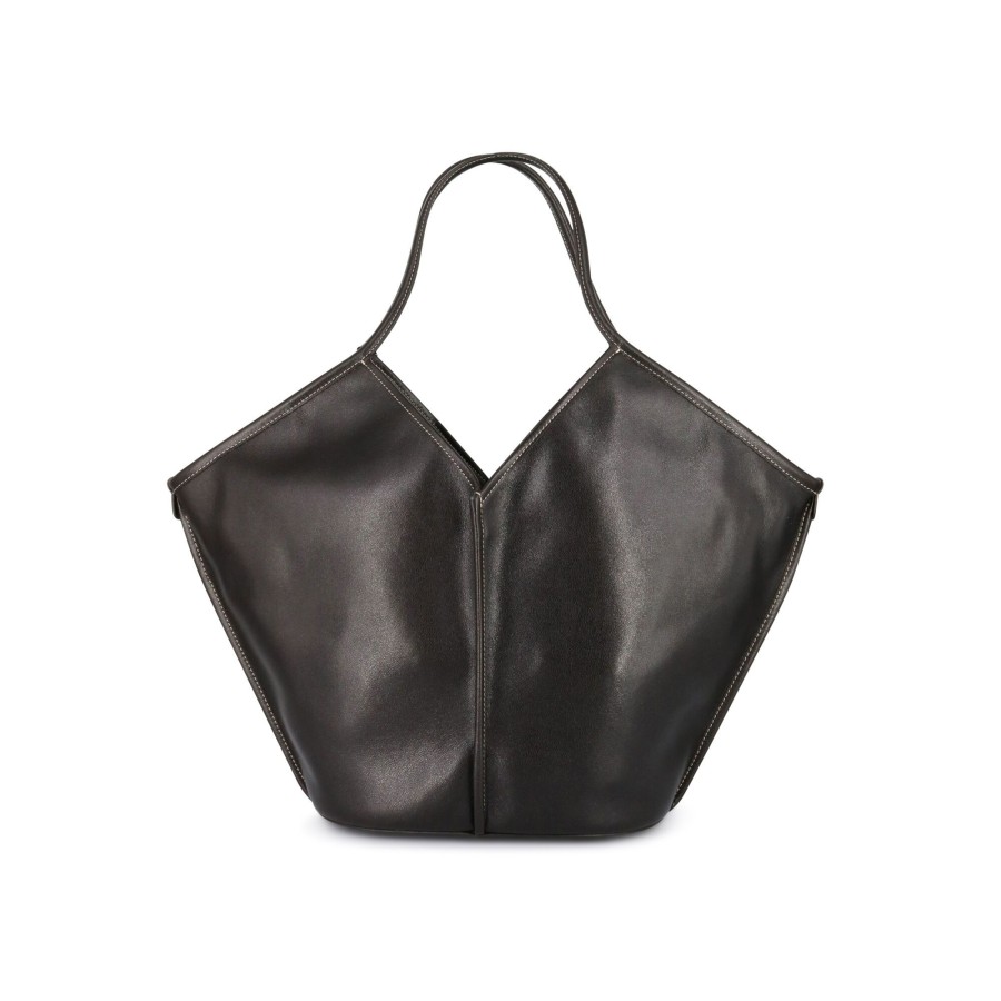 Handbags Hereu | Calella Leather Tote Bag Mahogany