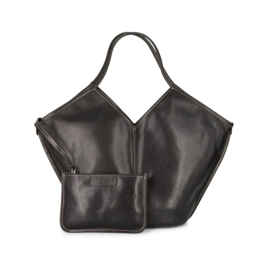 Handbags Hereu | Calella Leather Tote Bag Mahogany