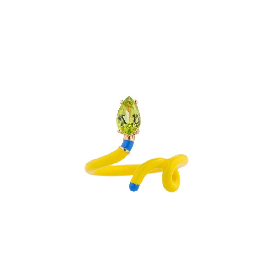 Jewelry Bea Bongiasca | Baby Vine Tendril Ring Yellow/Turquoise