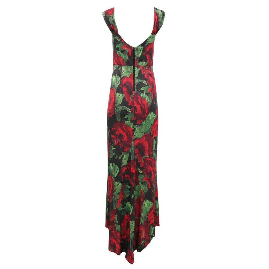 Clothing Alice + Olivia | Azra Maxi Dress Cloud Floral Bordeaux