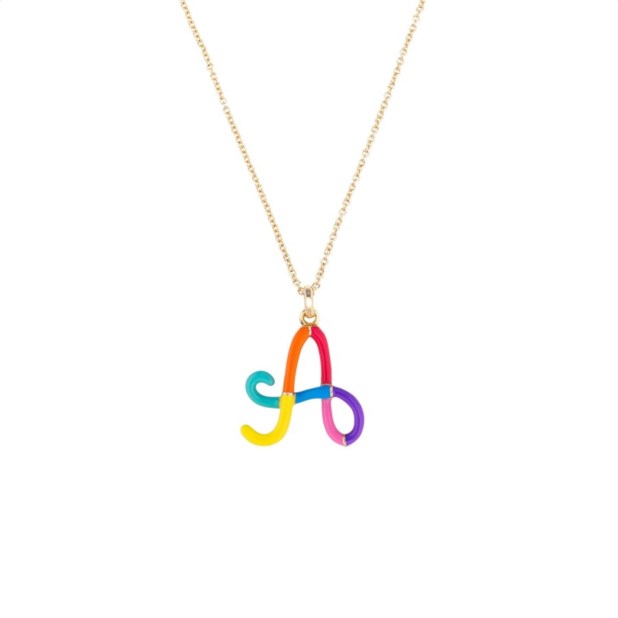 Jewelry Bea Bongiasca | Letter A Charm Necklace Multi