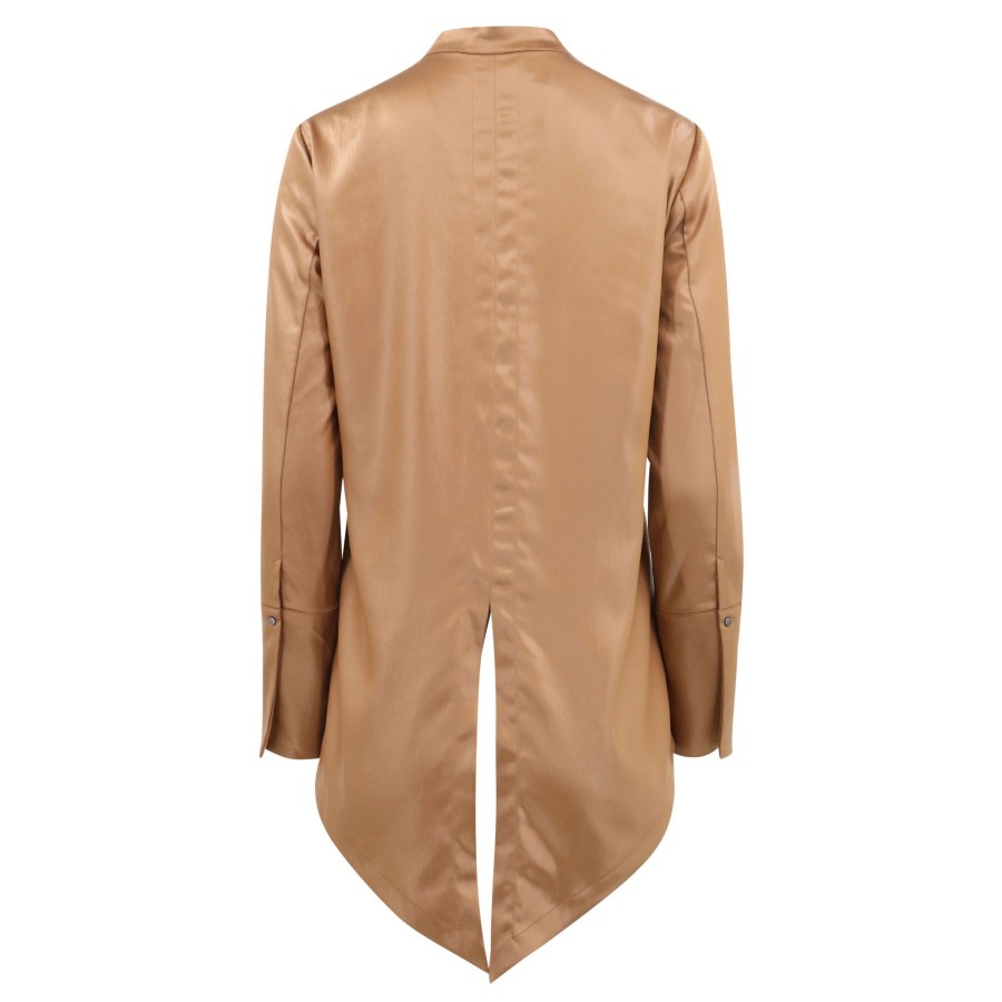 Clothing Hilton Hollis | Textured Satin Blouse Caramel
