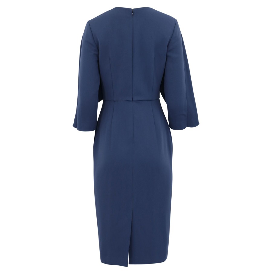 Clothing Badgley Mischka | Cape Bodice Dress Marine