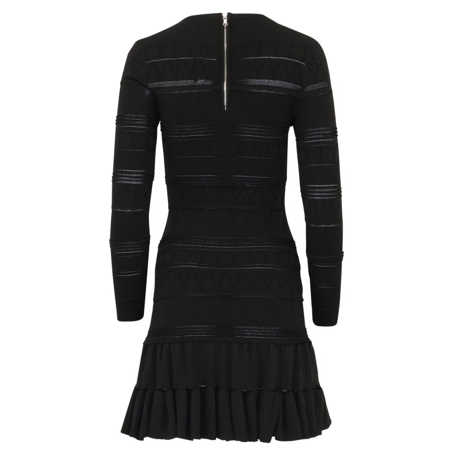 Clothing Milly | Petra Knit Ruffle Mermaid Dres Black
