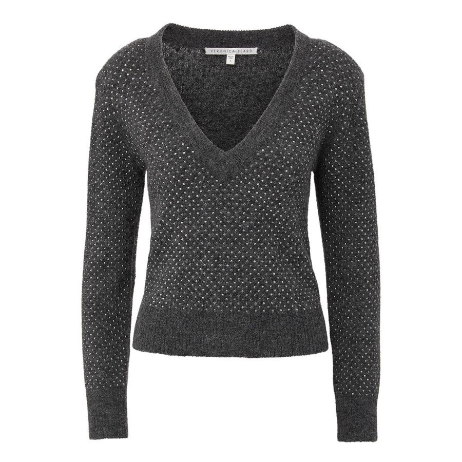 Clothing Veronica Beard | Pablah Embellished Sweater Charcoal