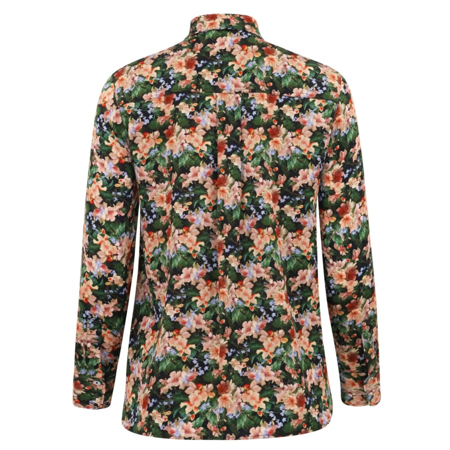 Clothing Vince | Wild Primrose Stretch-Silk Slim-Fit Blouse Black
