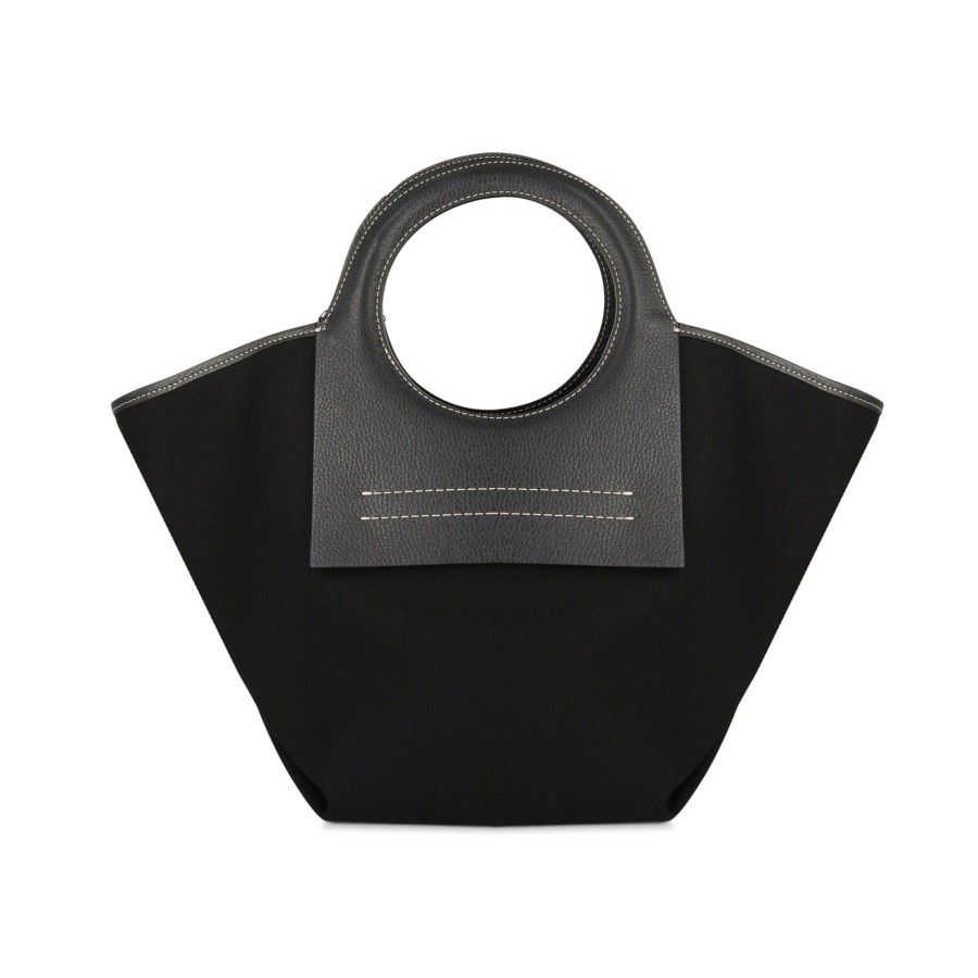 Handbags Hereu | Cala Small Grained Tote Bag Dark Brown