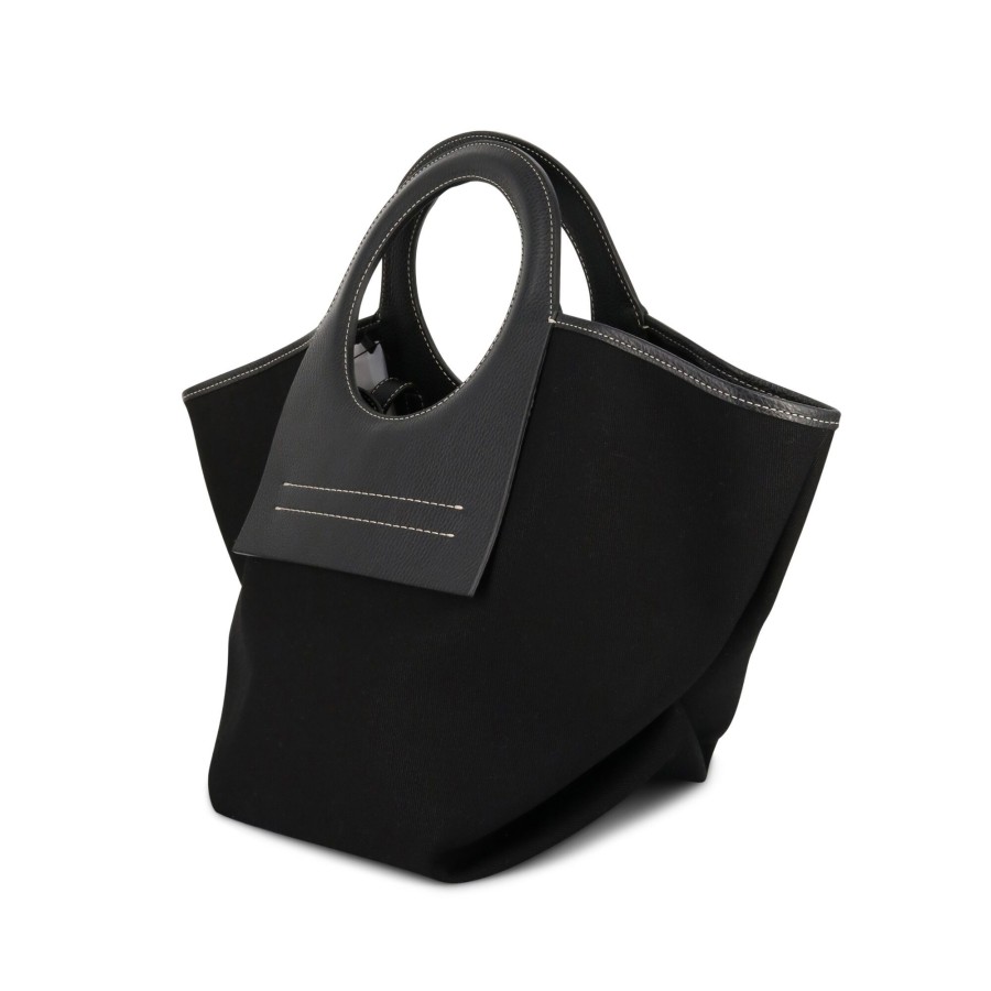 Handbags Hereu | Cala Small Grained Tote Bag Dark Brown