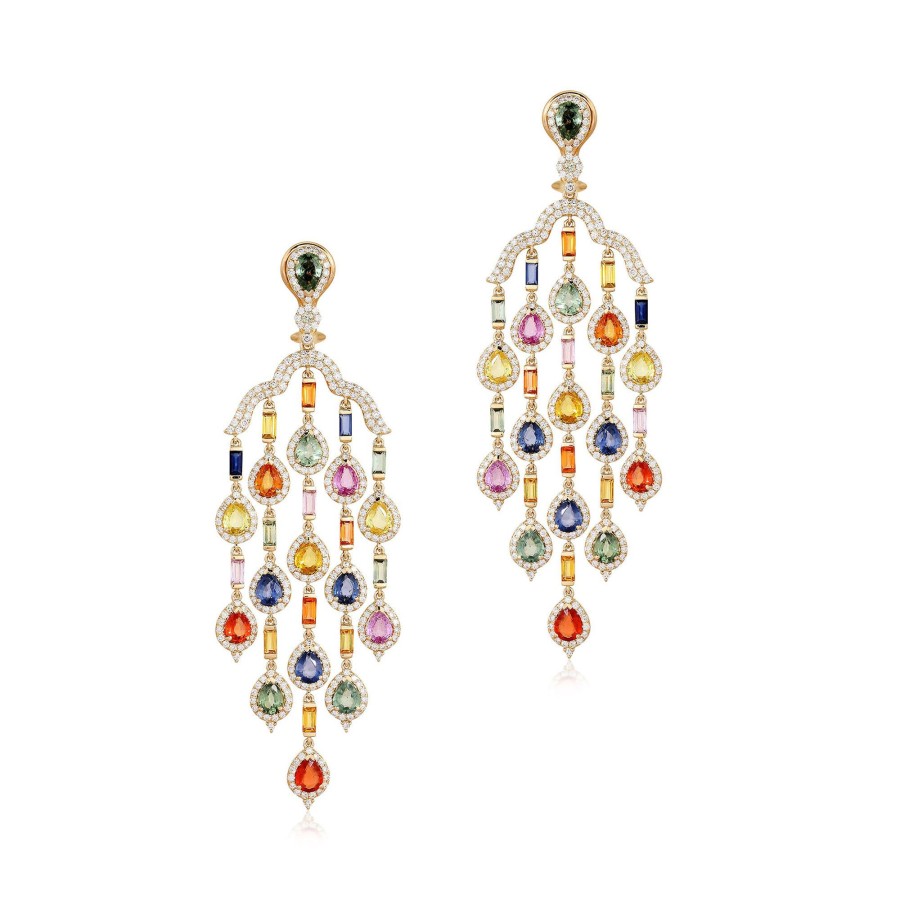 Jewelry Kastel Designs | Colorful Chandelier Earrings Sapphire