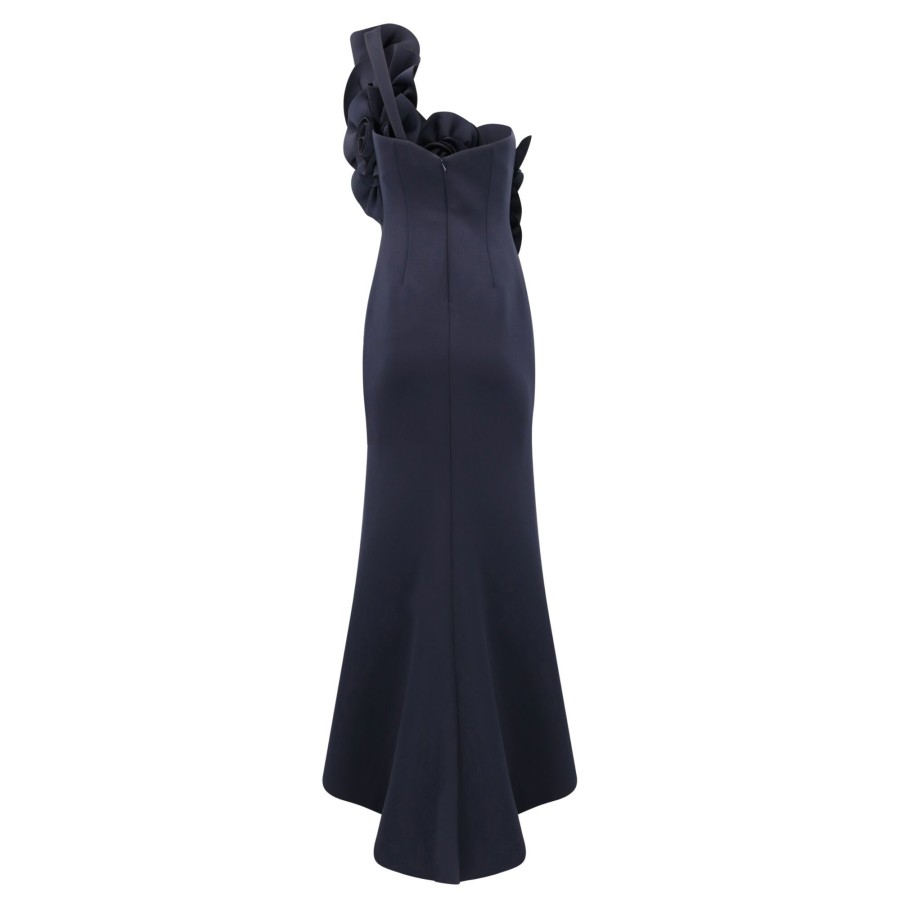 Clothing Badgley Mischka | One Shoulder Mermaid Gown Marine