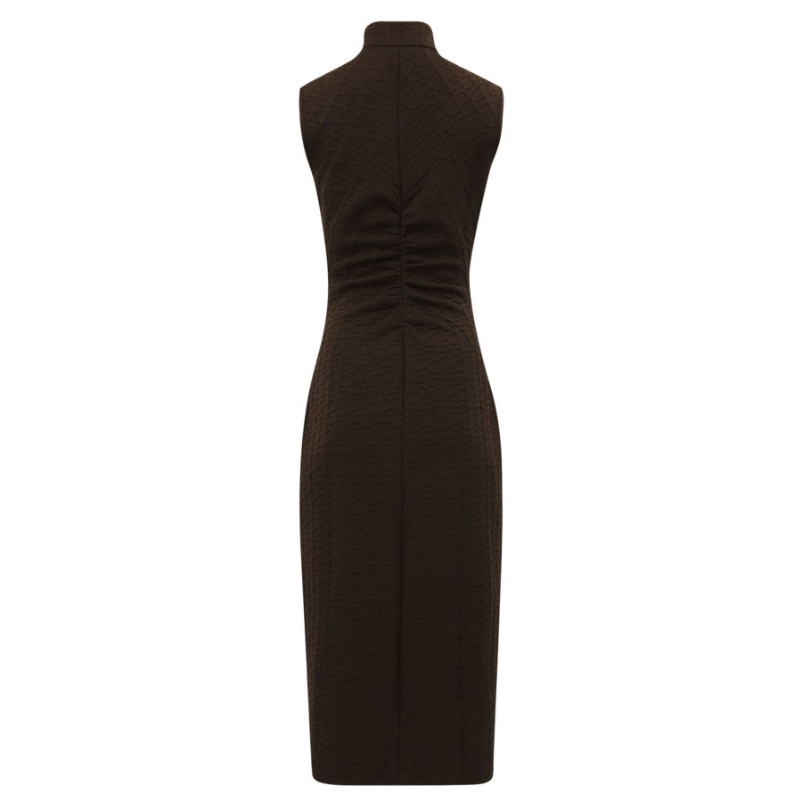 Clothing Stine Goya | Dream Sleeveless Jacquard Dress Sg Logo Brown