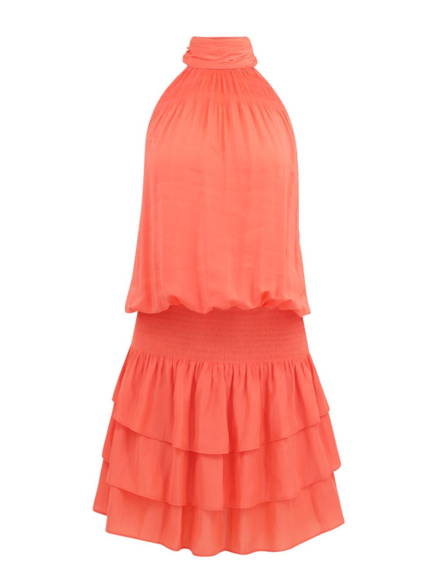 Clothing Ramy Brook | Hudson Ruffle Mini Dress Guava