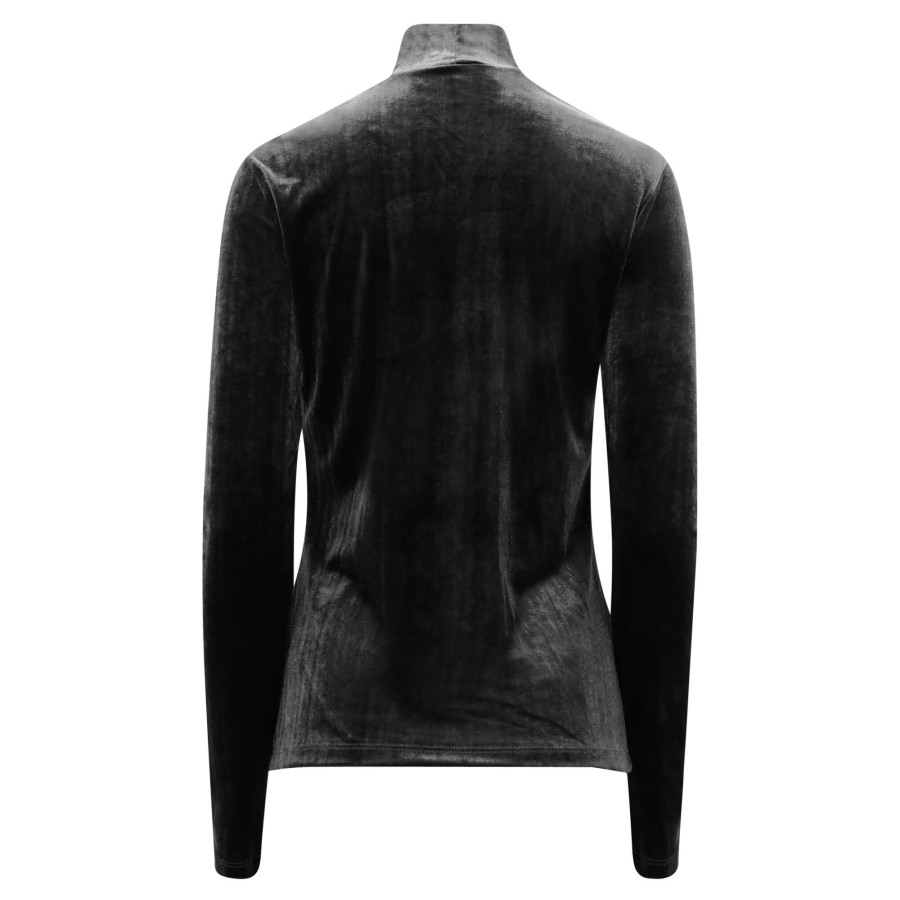Clothing Agolde | Pascale Velvet Turtleneck Black