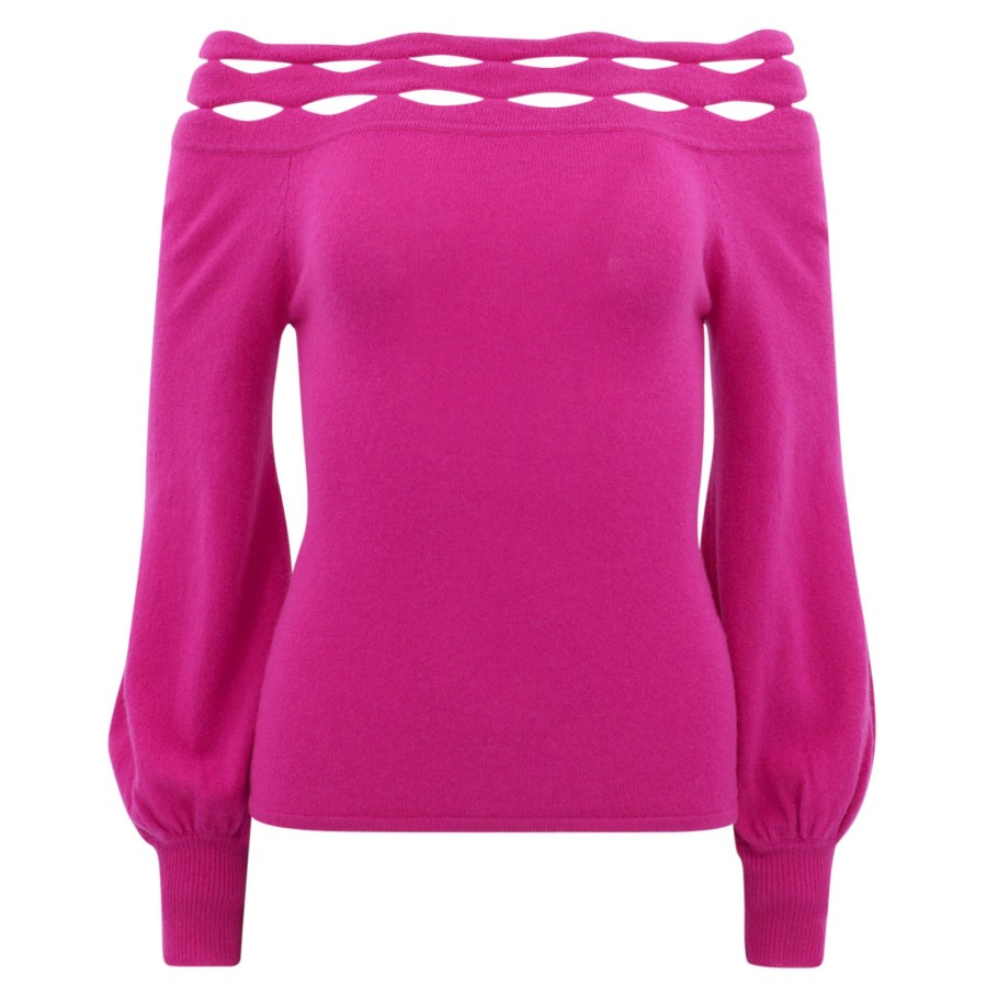Clothing Christy Lynn | Evette Sweater Fuchsia