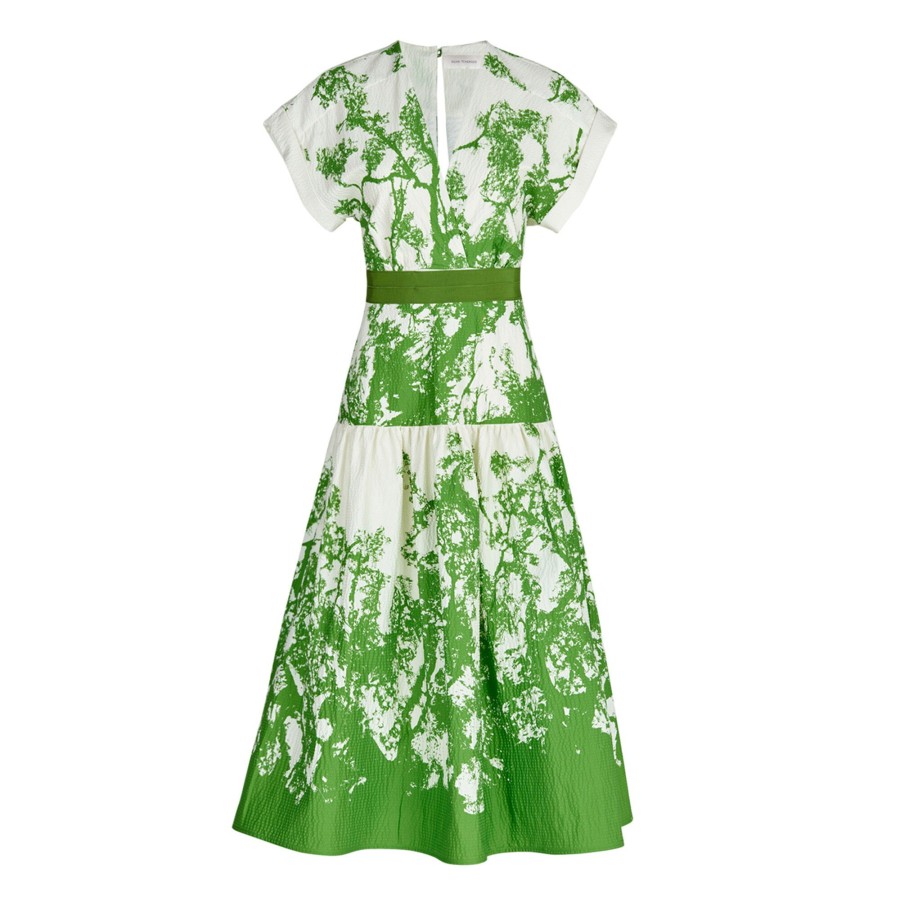 Clothing Silvia Tcherassi | Metaponto Dress Green Cyprus