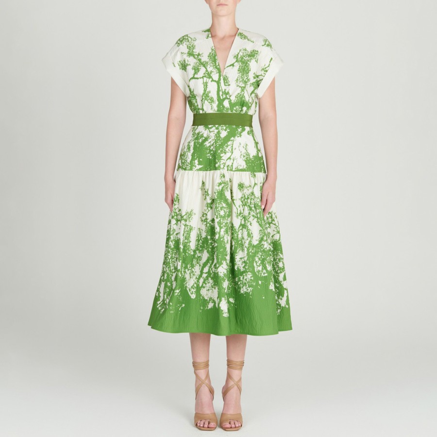 Clothing Silvia Tcherassi | Metaponto Dress Green Cyprus