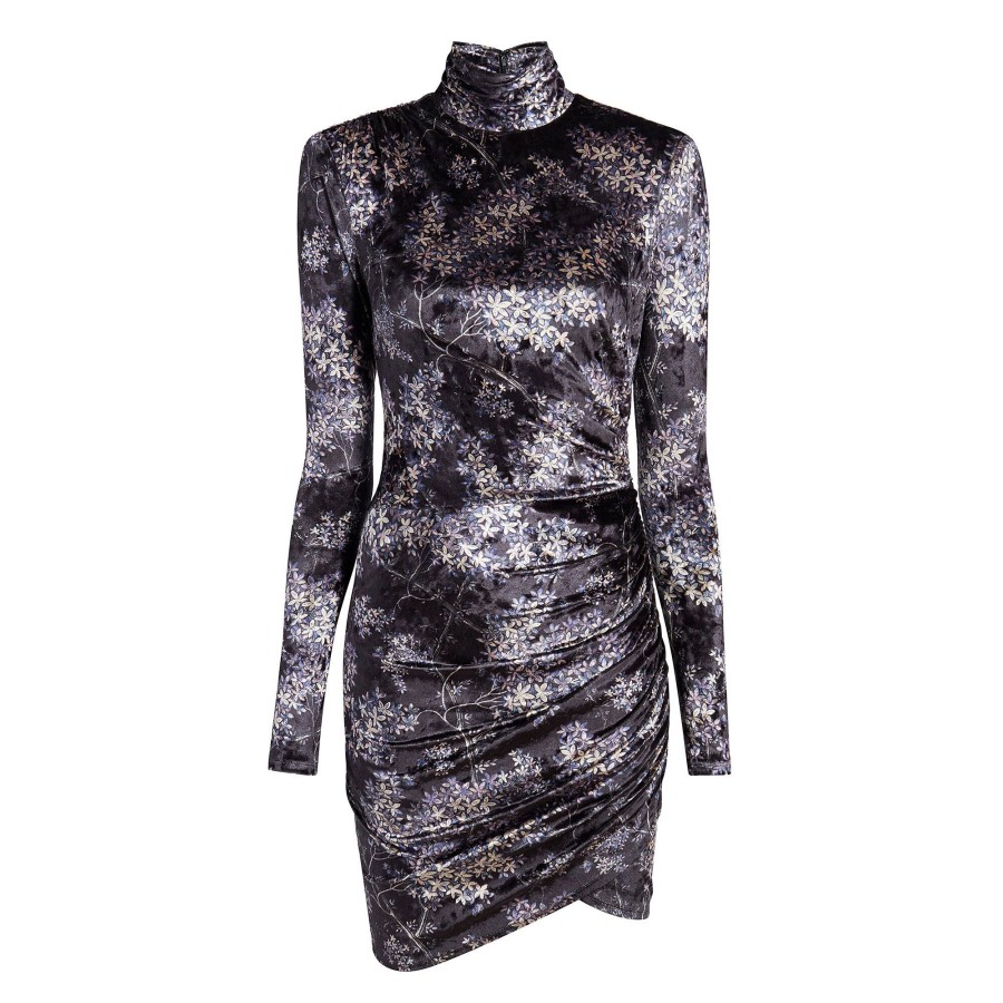 Clothing Cinq à Sept | Marlene Floral Velvet Minidress Black Multi