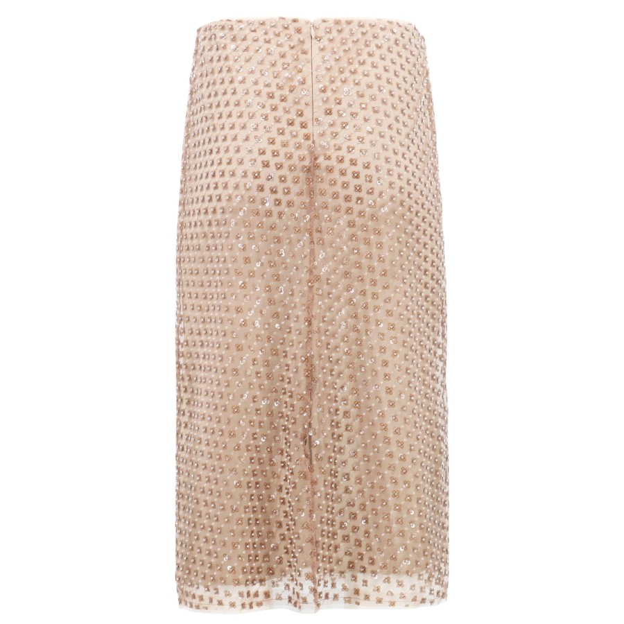 Clothing Vince | Beaded Sequin Straight Skirt Fawn