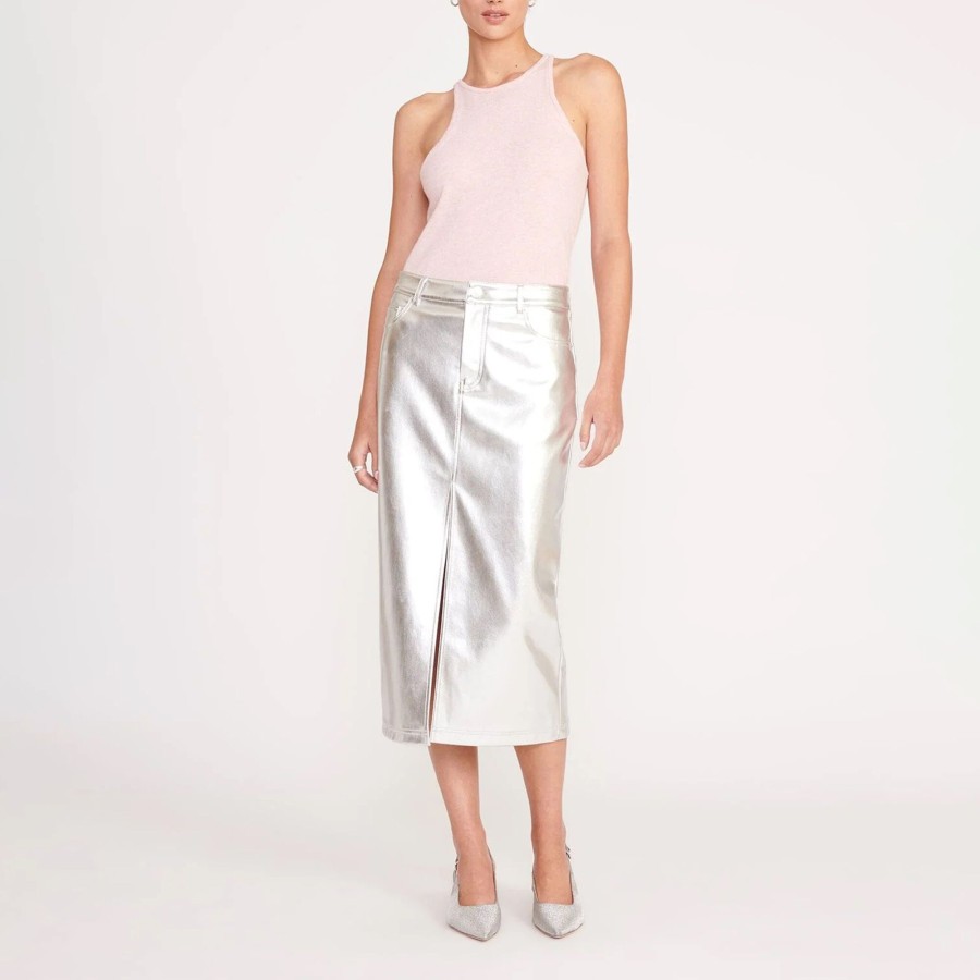 Clothing Staud | Oaklyn Skirt Silver