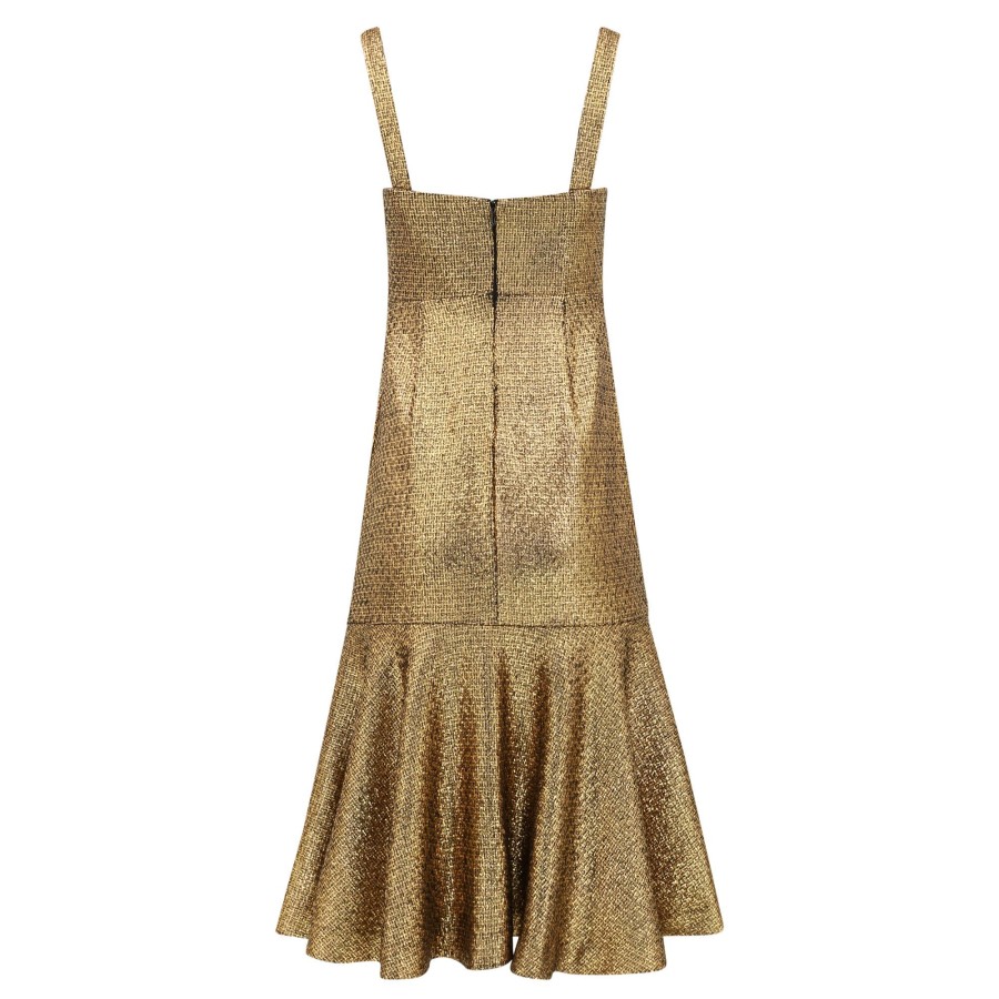 Clothing Mestiza | Jody Metallic Midi Dress Royale Gold