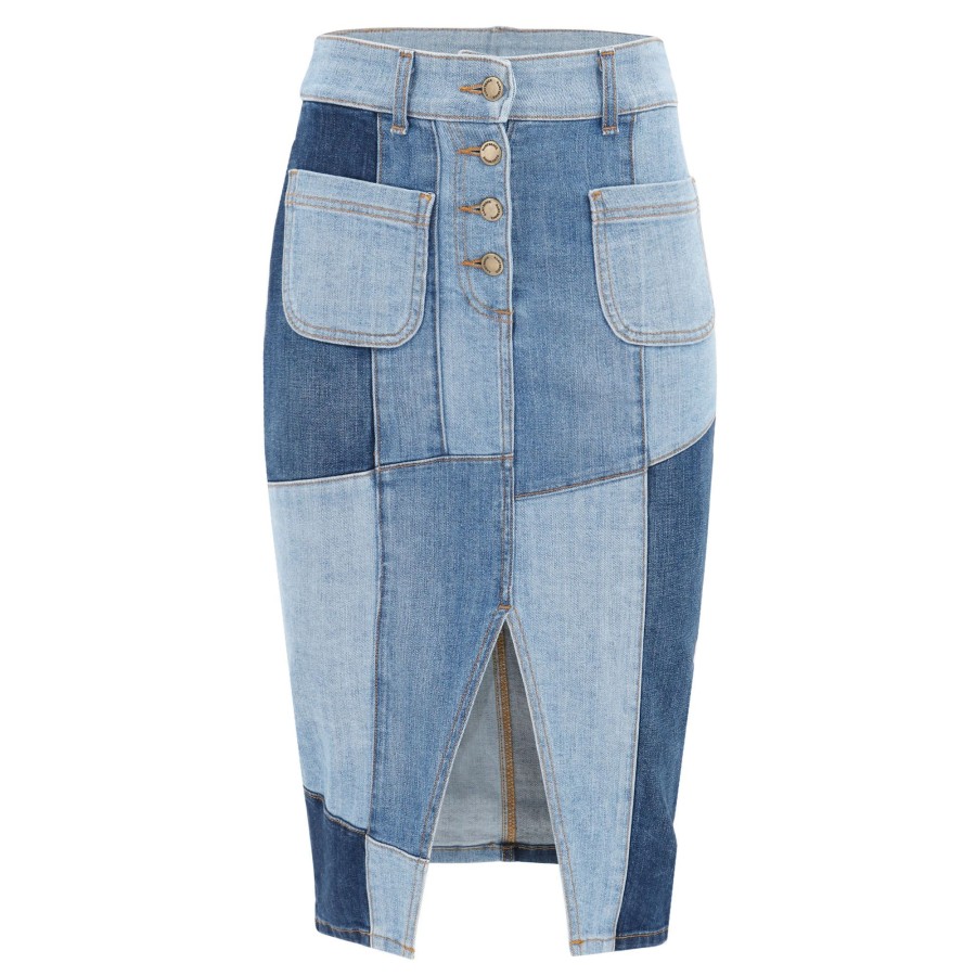 Clothing Ramy Brook | Bellami Denim Skirt Patchwork