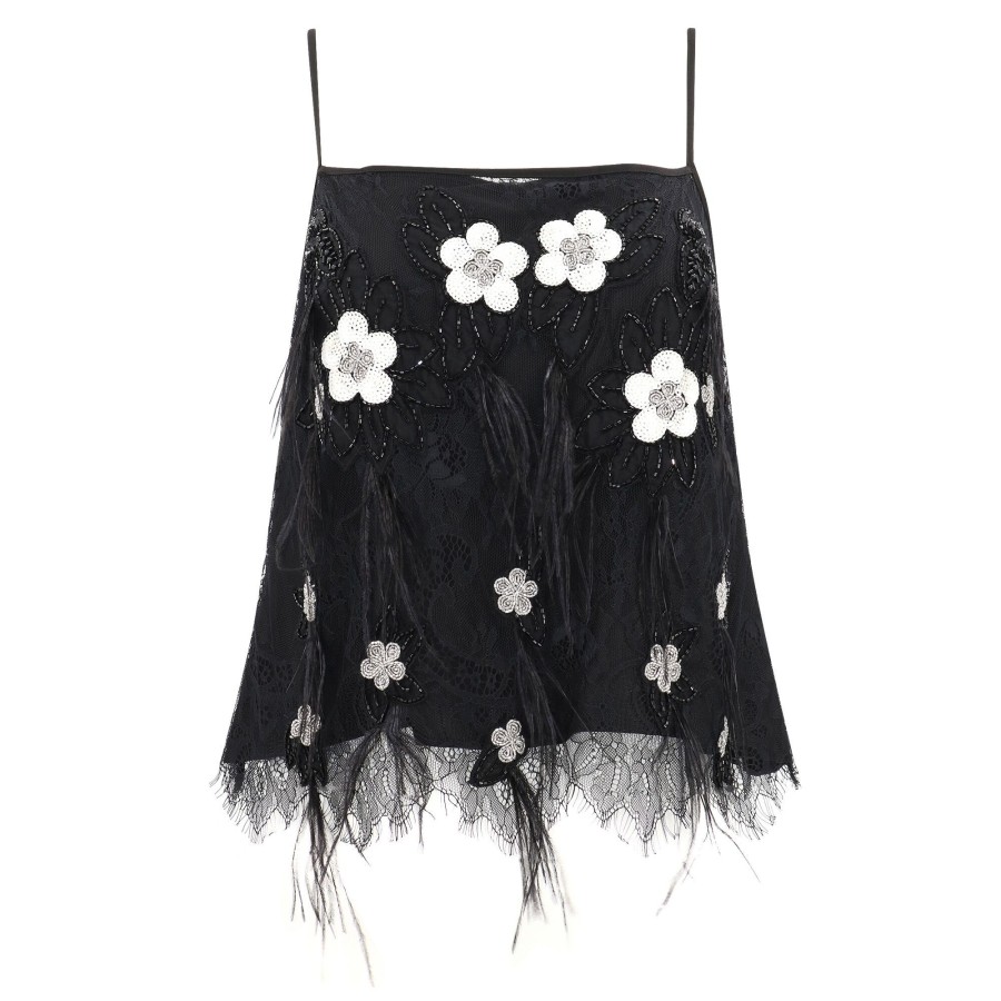 Clothing Sea | Bethany Lace Tank Top Black