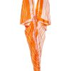 Clothing Silvia Tcherassi | Cloister Ruched Colorblocked Midi Dress Orangepi