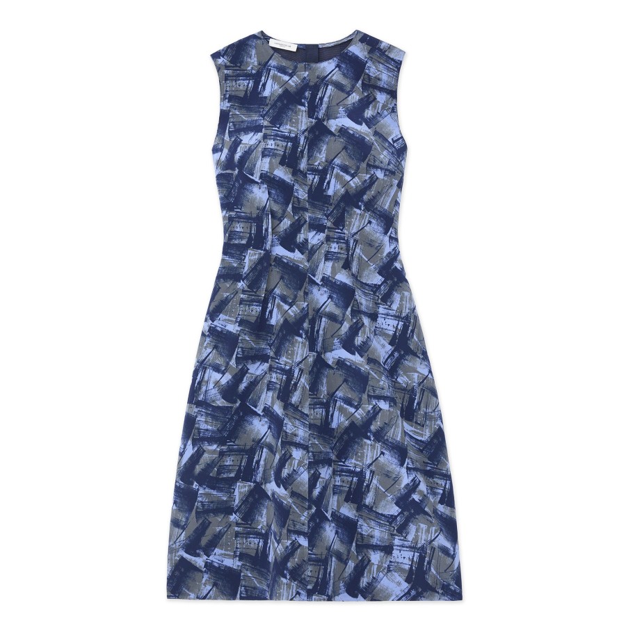 Clothing Lafayette 148 New York | Flared Dress With Exposed Dart Blue Iris